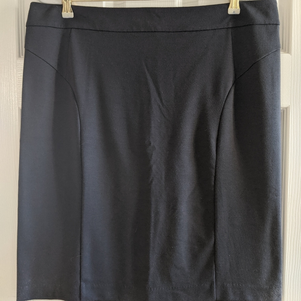 New York & Co. Stretch Skirt, Slit Back, Dark Grey, Size 16, EUC